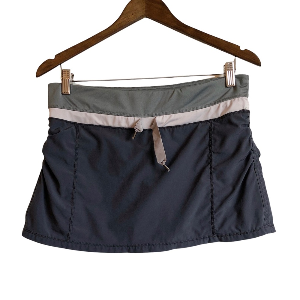 SANSARA YOGA Sport Stretchy Golf Tennis Mini Skirt Shorts Skort Grey